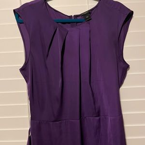 Ann Taylor satiny cap sleeve belted top